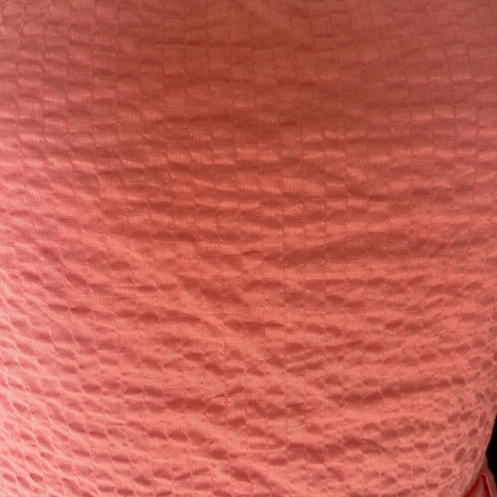 J. CREW Seersucker Strapless Dress Size 6 Coral Pink Cotton Romantic Coastal - Picture 6 of 13